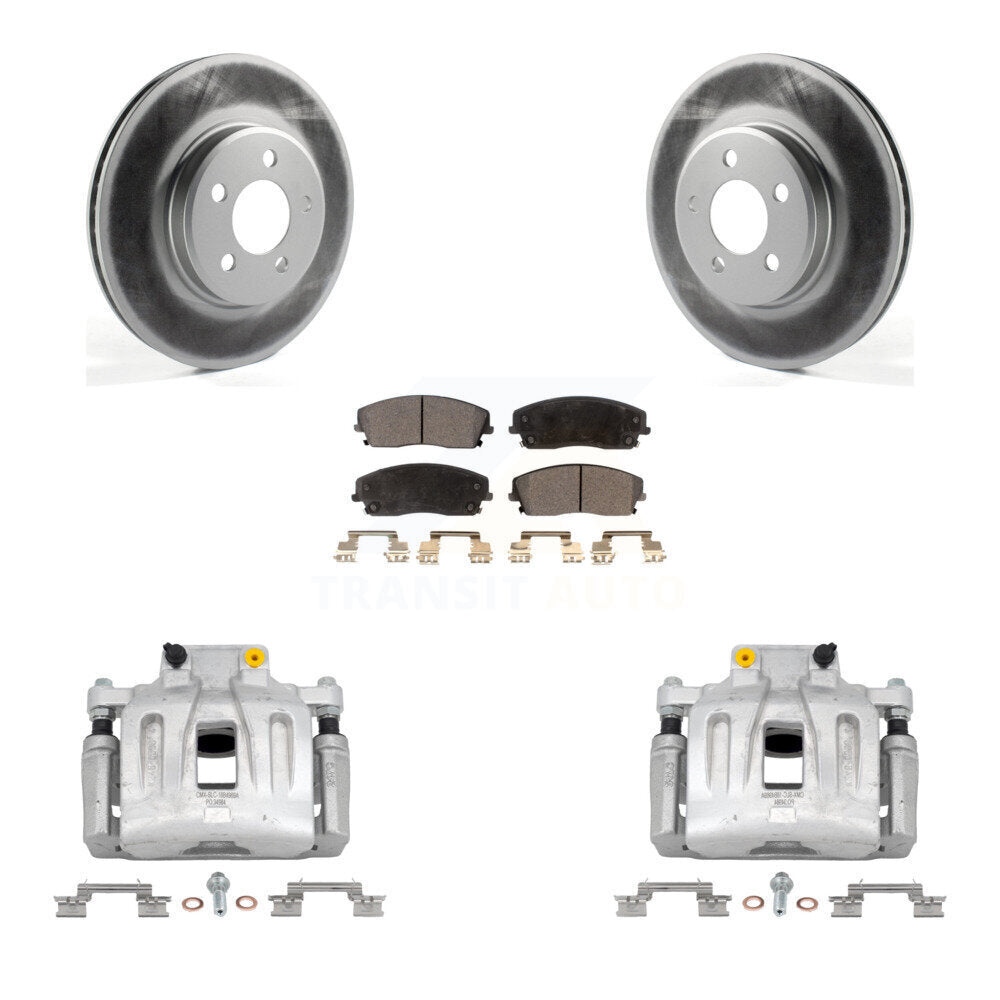 Front Disc Brake Caliper Coat Rotor Semi-Metallic Pad Kit For Chrysler 300 Dodge Charger KCG-100597P