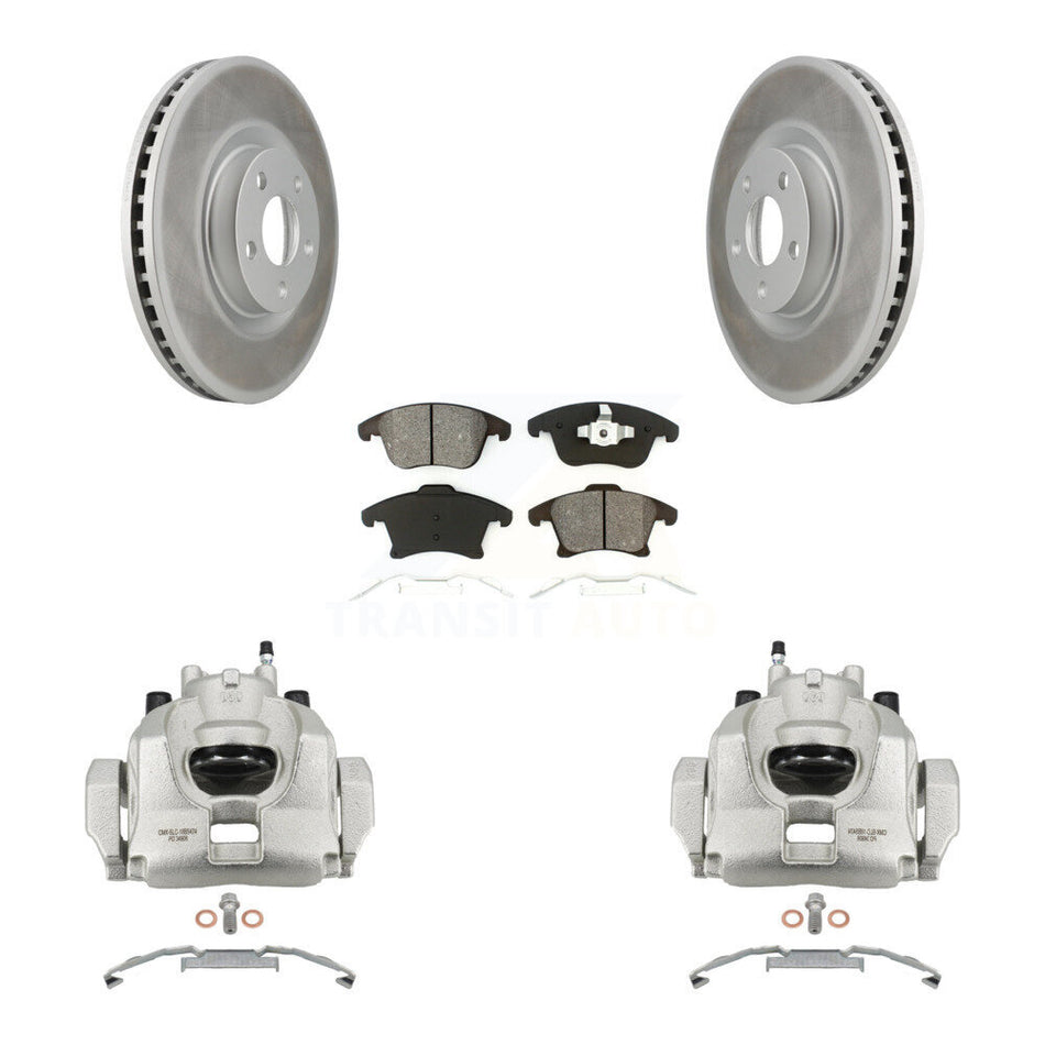 Front Brake Caliper Coat Rotors & Semi-Metallic Pad Kit For Ford Police Responder Hybrid KCG-100597S