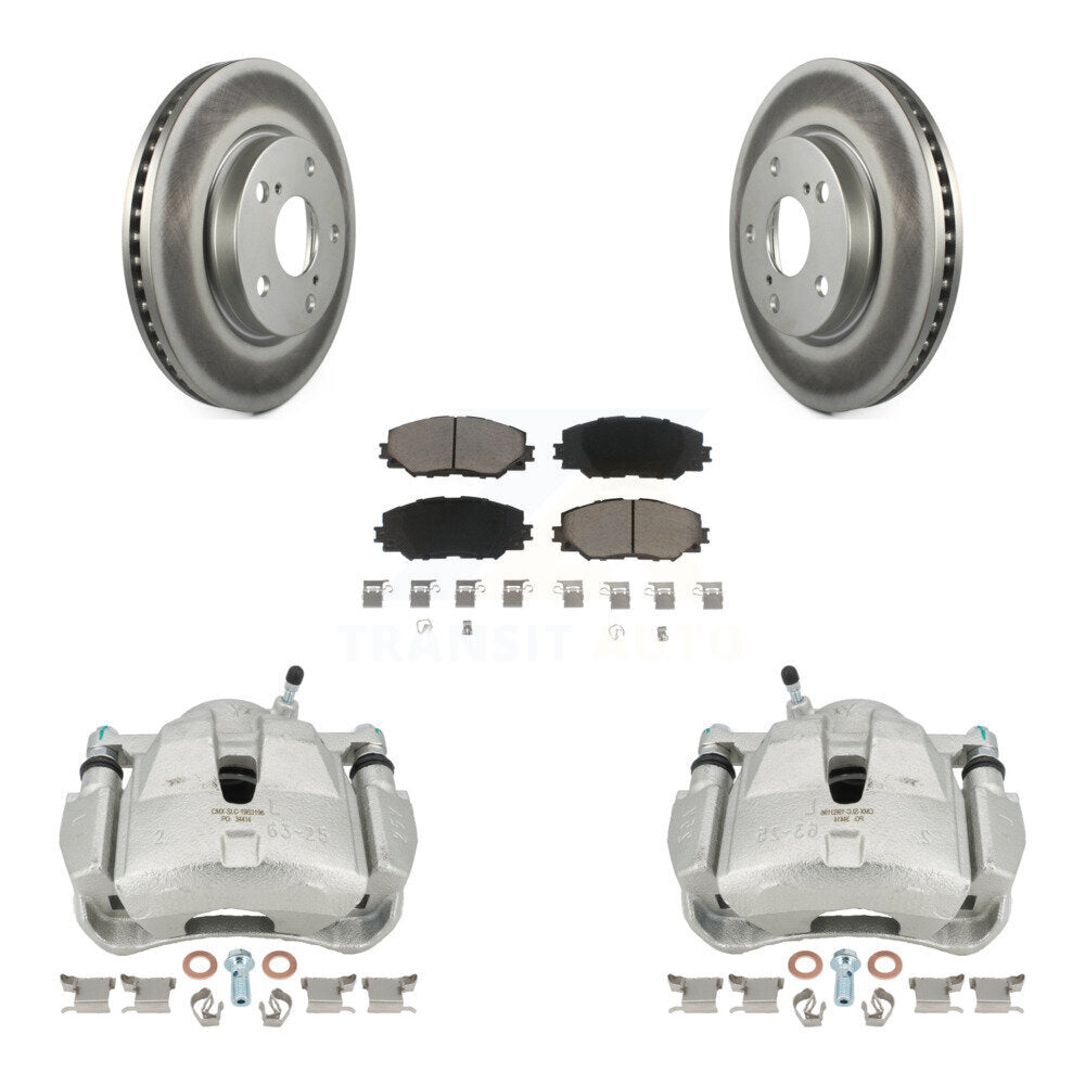 Front Disc Brake Caliper Coated Rotors And Ceramic Pads Kit For Toyota RAV4 KCG-100598C
