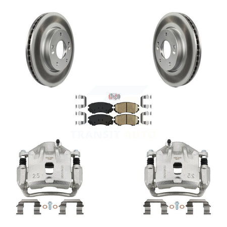 Front Disc Brake Caliper Coated Rotors And Ceramic Pads Kit For 2010-2011 Kia Soul 2.0L KCG-100598N