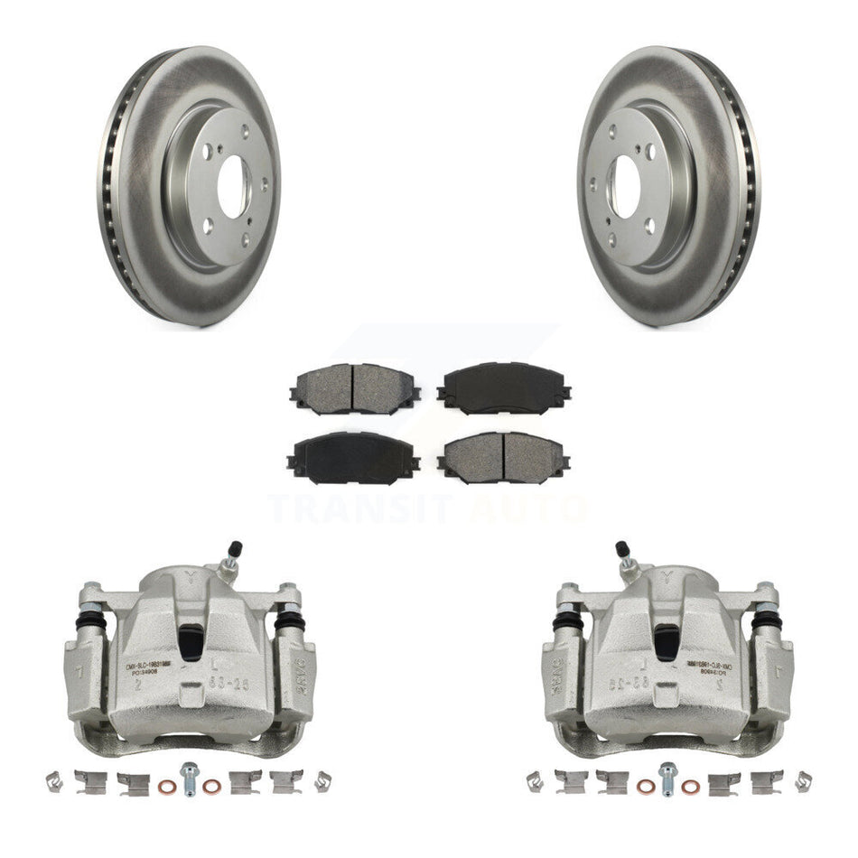 Front Brake Caliper Coat Rotors & Semi-Metallic Pad Kit For Toyota RAV4 Prius V Scion xB KCG-100598S