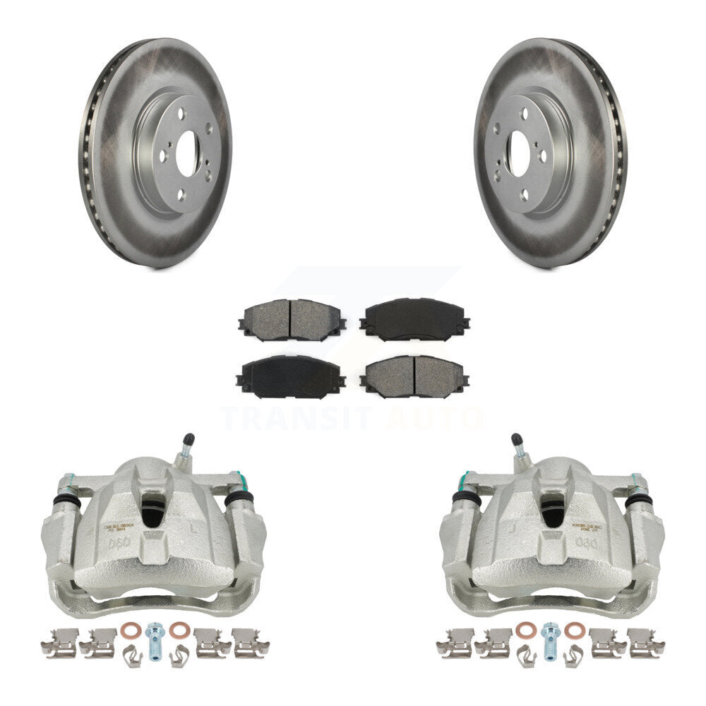 Front Brake Caliper Coat Rotor & Semi-Metallic Pad Kit For Toyota Corolla Matrix Pontiac KCG-100599S