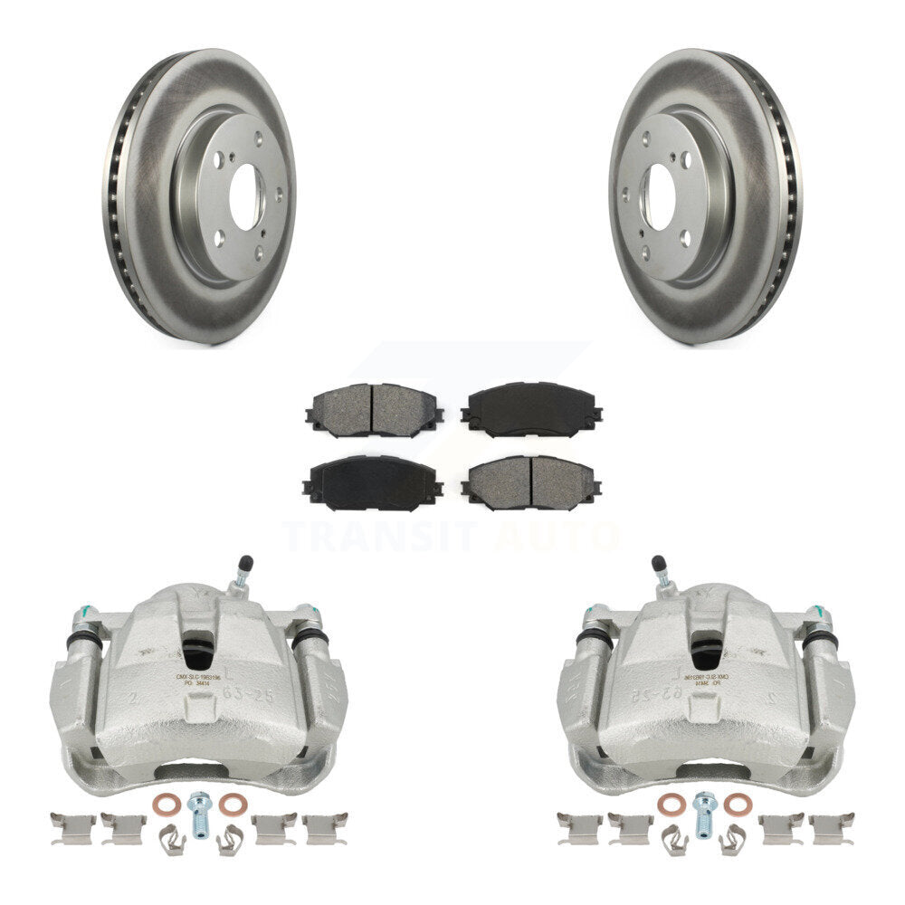 Front Disc Brake Caliper Coated Rotors And Semi-Metallic Pads Kit For Toyota RAV4 KCG-100600S