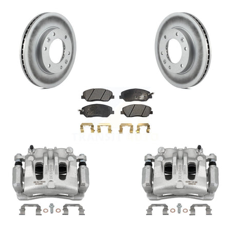 Front Brake Caliper Coat Rotors & Semi-Metallic Pad Kit For Kia Sedona Hyundai Entourage KCG-100601P