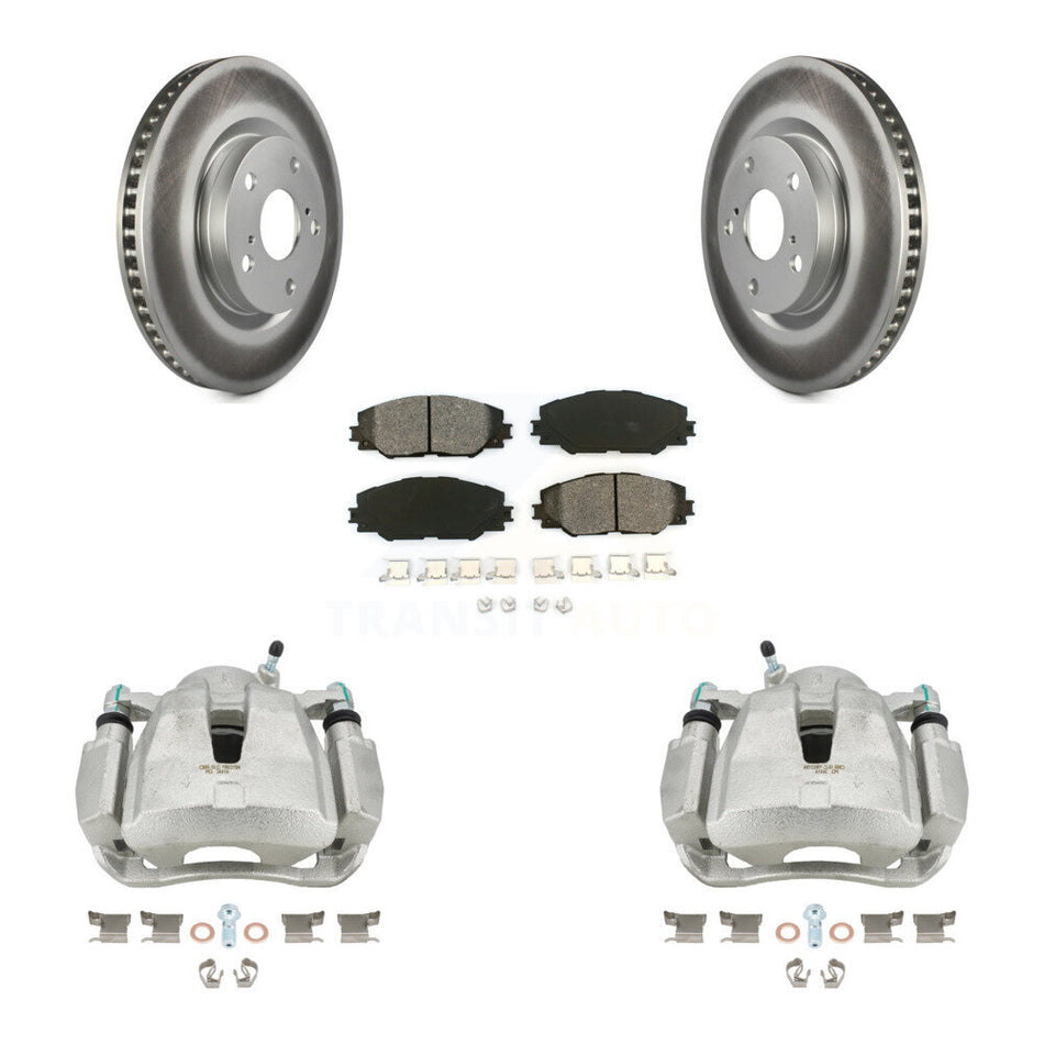Front Brake Caliper Coat Rotor Semi-Metallic Pad Kit For Toyota RAV4 Matrix Pontiac Vibe KCG-100601S