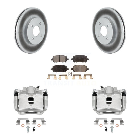 Front Brake Caliper Coat Rotor & Ceramic Pad Kit For Saturn Ion Chevrolet Cobalt Pontiac KCG-100601T