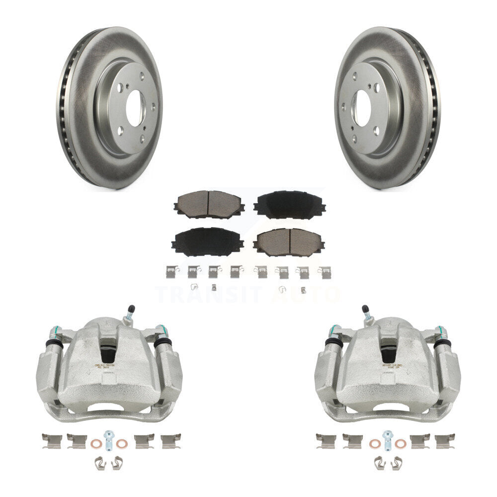 Front Disc Brake Caliper Coated Rotors And Ceramic Pads Kit For 2014-2015 Toyota RAV4 LE KCG-100602C