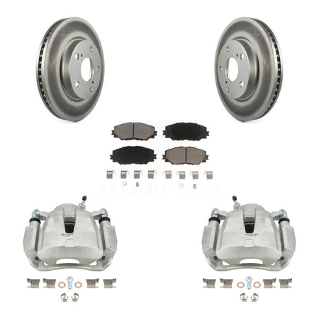 Front Disc Brake Caliper Coated Rotors And Ceramic Pads Kit For 2014-2015 Toyota RAV4 LE KCG-100602C