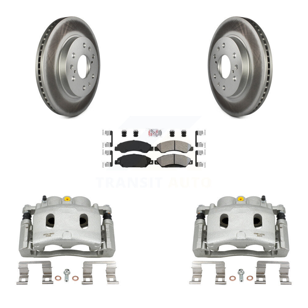 Front Brake Caliper Coat Rotor Semi-Metallic Pad Kit For Chevrolet Avalanche Cadillac XL KCG-100602N