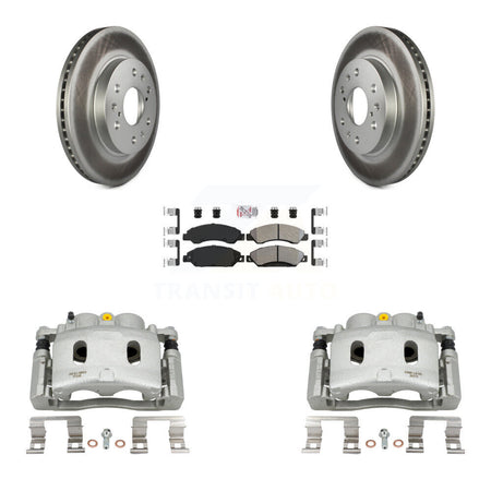 Front Brake Caliper Coat Rotor Semi-Metallic Pad Kit For Chevrolet Avalanche Cadillac XL KCG-100602N