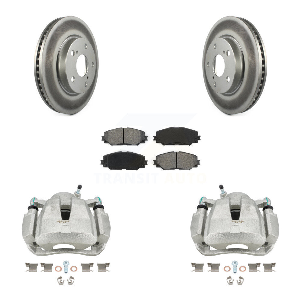Front Disc Brake Caliper Coated Rotors And Semi-Metallic Pads Kit For Toyota RAV4 LE KCG-100602S