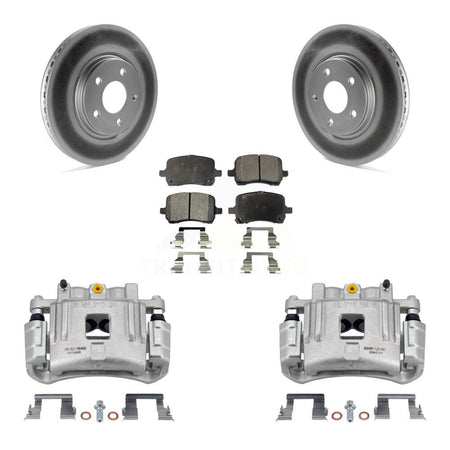 Front Brake Caliper Coat Rotor & Ceramic Pad Kit For Pontiac G6 With Dual Piston KCG-100602T