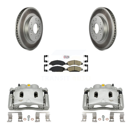 Front Brake Caliper Coat Rotor & Ceramic Pad Kit For Chevrolet Avalanche Cadillac GMC XL KCG-100603N