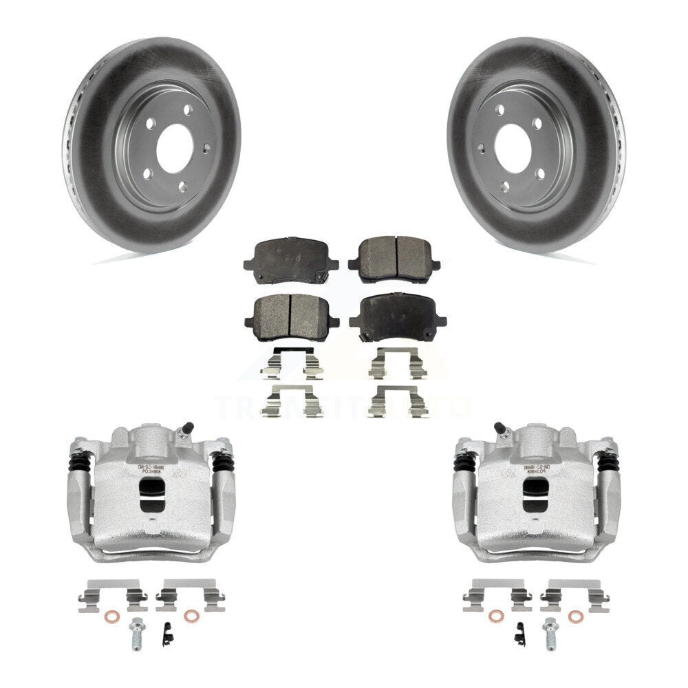 Front Disc Brake Caliper Coat Rotors Semi-Metallic Pad Kit For 2006 Pontiac Pursuit 2.2L KCG-100603P