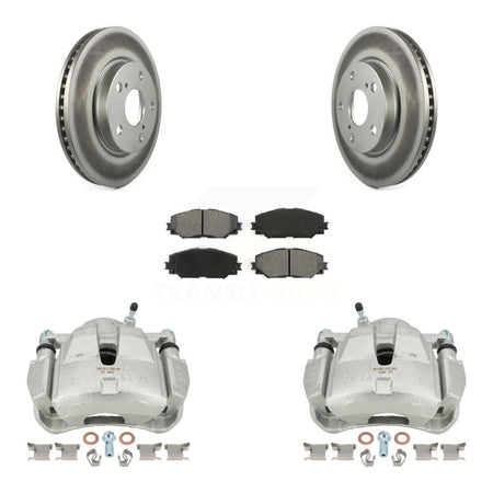 Front Disc Brake Caliper Coat Rotor & Semi-Metallic Pad Kit For 2014-2015 Toyota RAV4 LE KCG-100603S