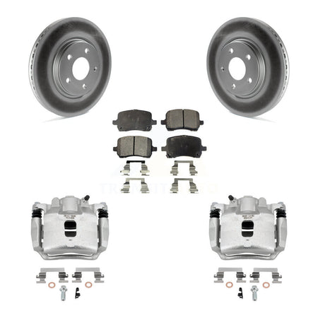 Front Brake Caliper Coat Rotor Ceramic Pad Kit For Pontiac Pursuit With Rear Disc Brakes KCG-100603T