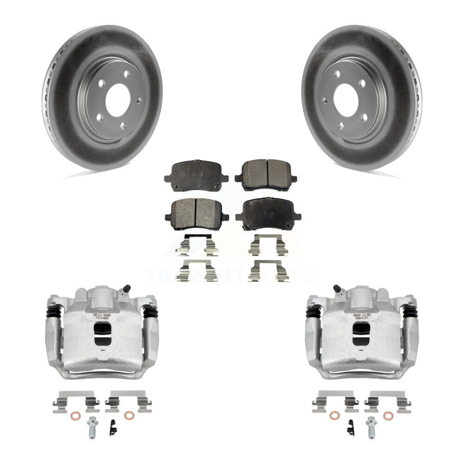 Front Brake Caliper Coat Rotor Ceramic Pad Kit For Pontiac Pursuit With Rear Disc Brakes KCG-100603T