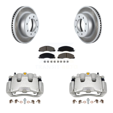 Front Disc Brake Caliper Coat Rotors Ceramic Pad Kit For 2012 Ram 1500 With 8 Lug Wheels KCG-100604C