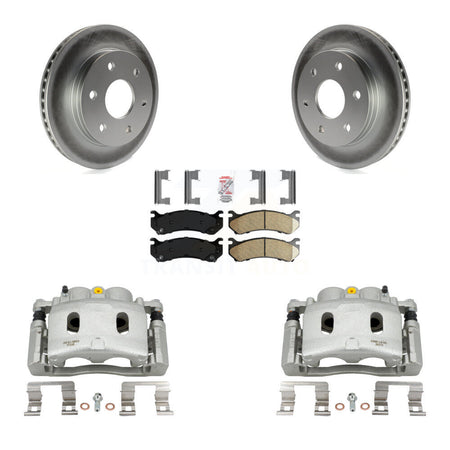 Front Disc Brake Caliper Coated Rotors And Ceramic Pads Kit For Chevrolet Silverado 1500 KCG-100604N