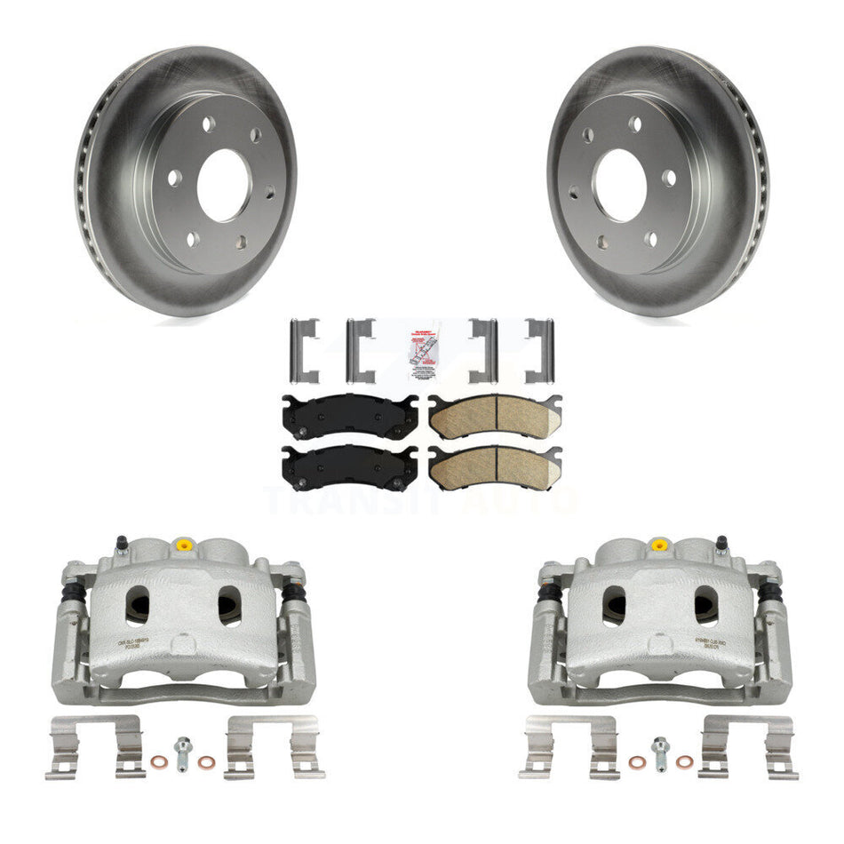 Front Disc Brake Caliper Coated Rotors And Ceramic Pads Kit For Chevrolet Silverado 1500 KCG-100604N
