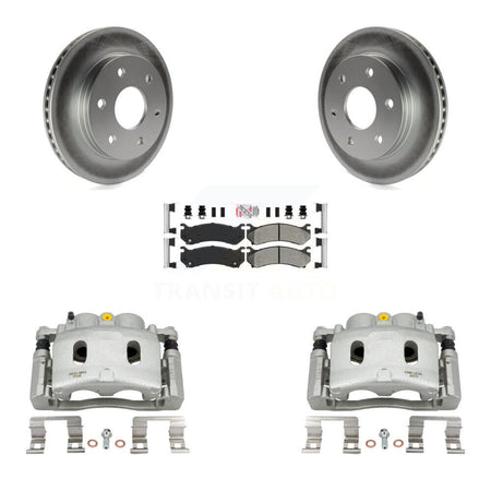 Front Disc Brake Caliper Coat Rotor & Semi-Metallic Pad Kit For Chevrolet Silverado 1500 KCG-100605N
