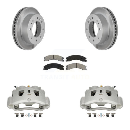 Front Brake Caliper Coat Rotors & Semi-Metallic Pad Kit For GMC Chevrolet Sierra 2500 HD KCG-100605S