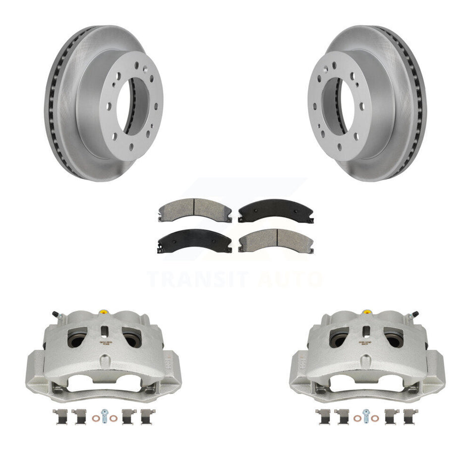 Front Brake Caliper Coat Rotors & Semi-Metallic Pad Kit For GMC Chevrolet Sierra 2500 HD KCG-100605S