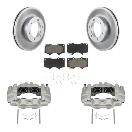 Front Brake Caliper Coat Rotor And Ceramic Pad Kit For Toyota Tundra With Casting # 13WG KCG-100606C