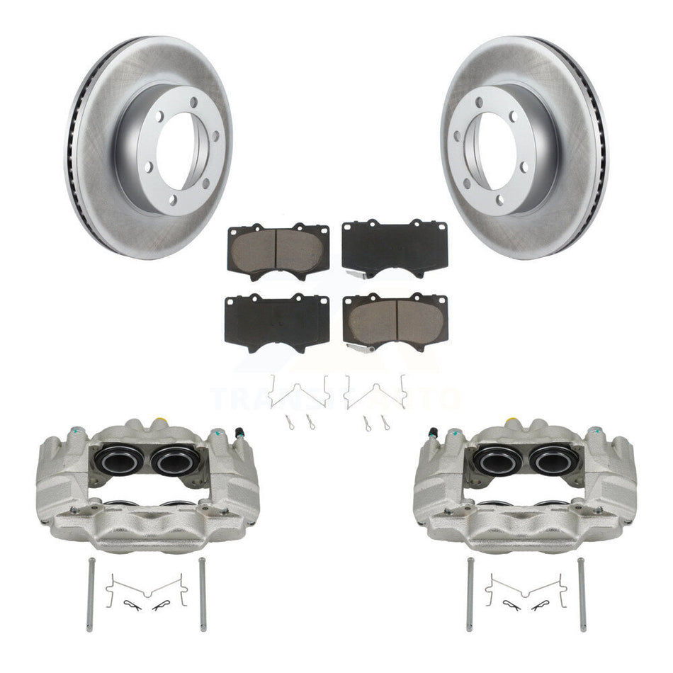 Front Brake Caliper Coat Rotor And Ceramic Pad Kit For Toyota Tundra With Casting # 13WG KCG-100606C