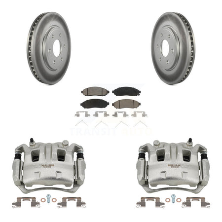 Front Disc Brake Caliper Coat Rotor & Ceramic Pad Kit For Nissan Frontier Suzuki Equator KCG-100608C