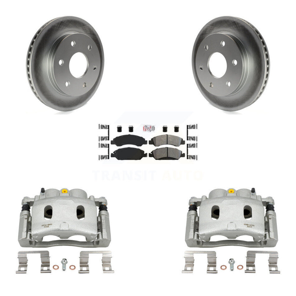 Front Disc Brake Caliper Coated Rotors And Semi-Metallic Pads Kit For GMC Sierra 1500 KCG-100608N