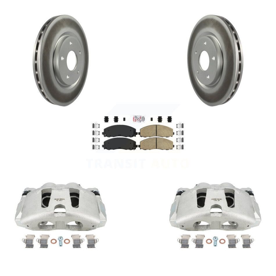 Front Disc Brake Caliper Coated Rotors And Ceramic Pads Kit For 2014-2020 Dodge Journey KCG-100609N by Transit Auto