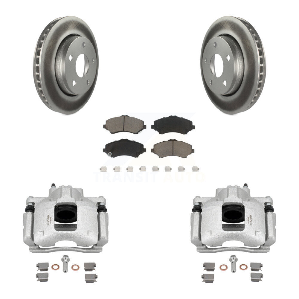 Front Disc Brake Caliper Coated Rotors And Ceramic Pads Kit For Jeep Wrangler KCG-100610C