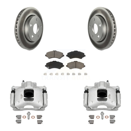 Front Disc Brake Caliper Coated Rotors And Ceramic Pads Kit For Jeep Wrangler KCG-100610C