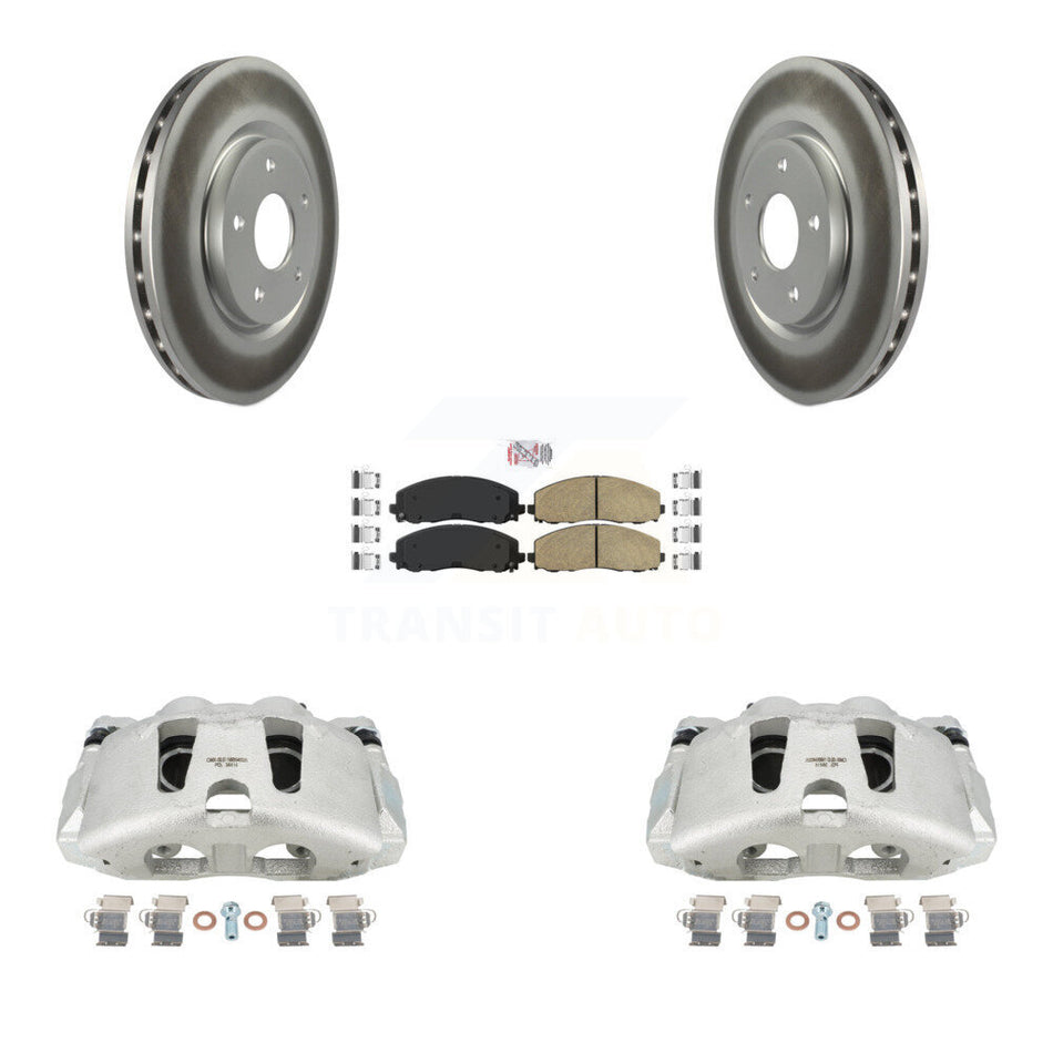 Front Disc Brake Caliper Coated Rotors And Ceramic Pads Kit For 2014-2020 Dodge Journey KCG-100610N by Transit Auto