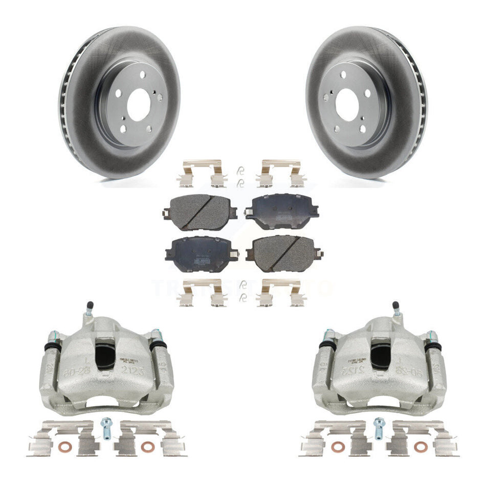Front Disc Brake Caliper Coated Rotors And Semi-Metallic Pads Kit For Lexus IS250 KCG-100610P