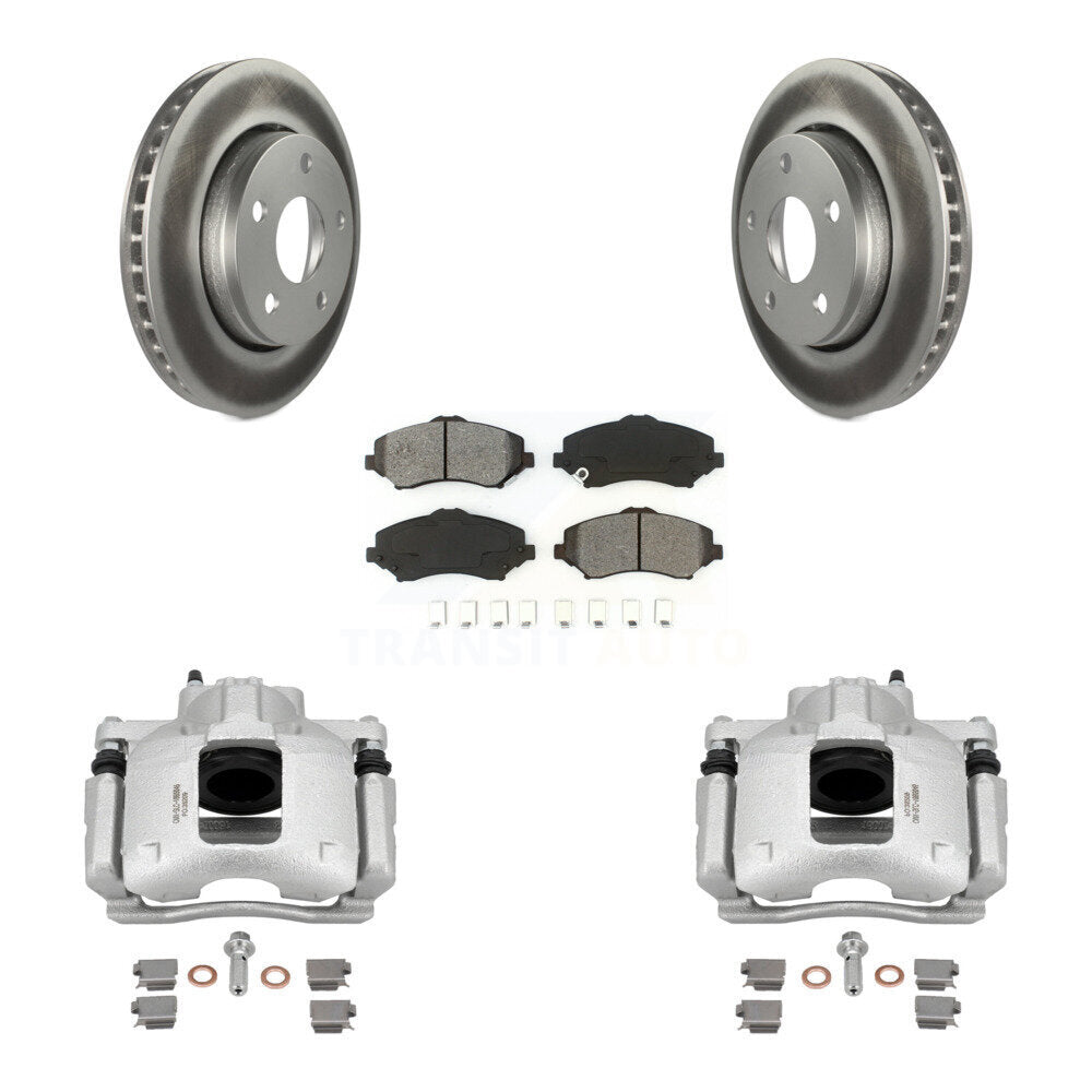Front Disc Brake Caliper Coated Rotors And Semi-Metallic Pads Kit For Jeep Wrangler KCG-100612S