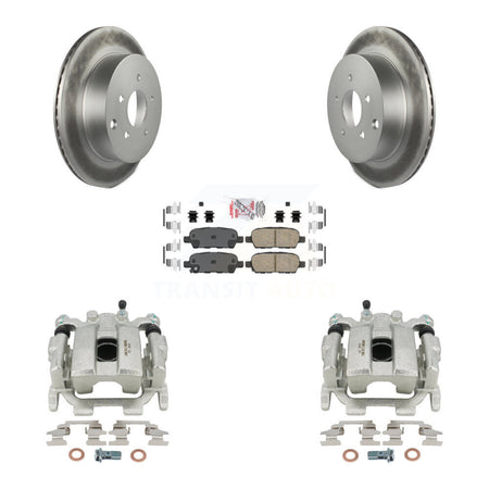 Rear Disc Brake Caliper Coated Rotors And Ceramic Pads Kit For 2009-2012 INFINITI FX35 KCG-100614N by Transit Auto