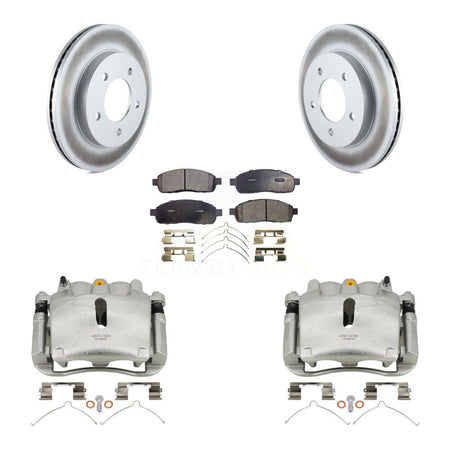 Front Brake Caliper Coat Rotor Semi-Metallic Pad Kit For 04 Ford F-150 With 5 Lug Wheels KCG-100614P