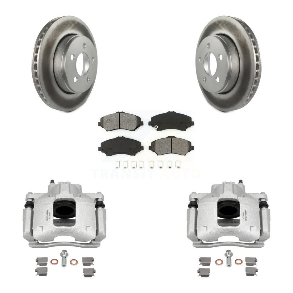 Front Disc Brake Caliper Coated Rotors And Semi-Metallic Pads Kit For Dodge Nitro KCG-100614S