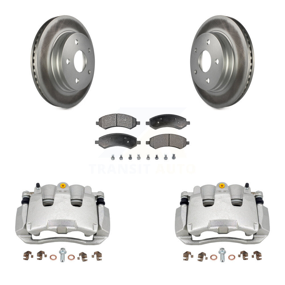 Front Disc Brake Caliper Coated Rotors And Ceramic Pads Kit For Ram 1500 Classic Dodge KCG-100614T