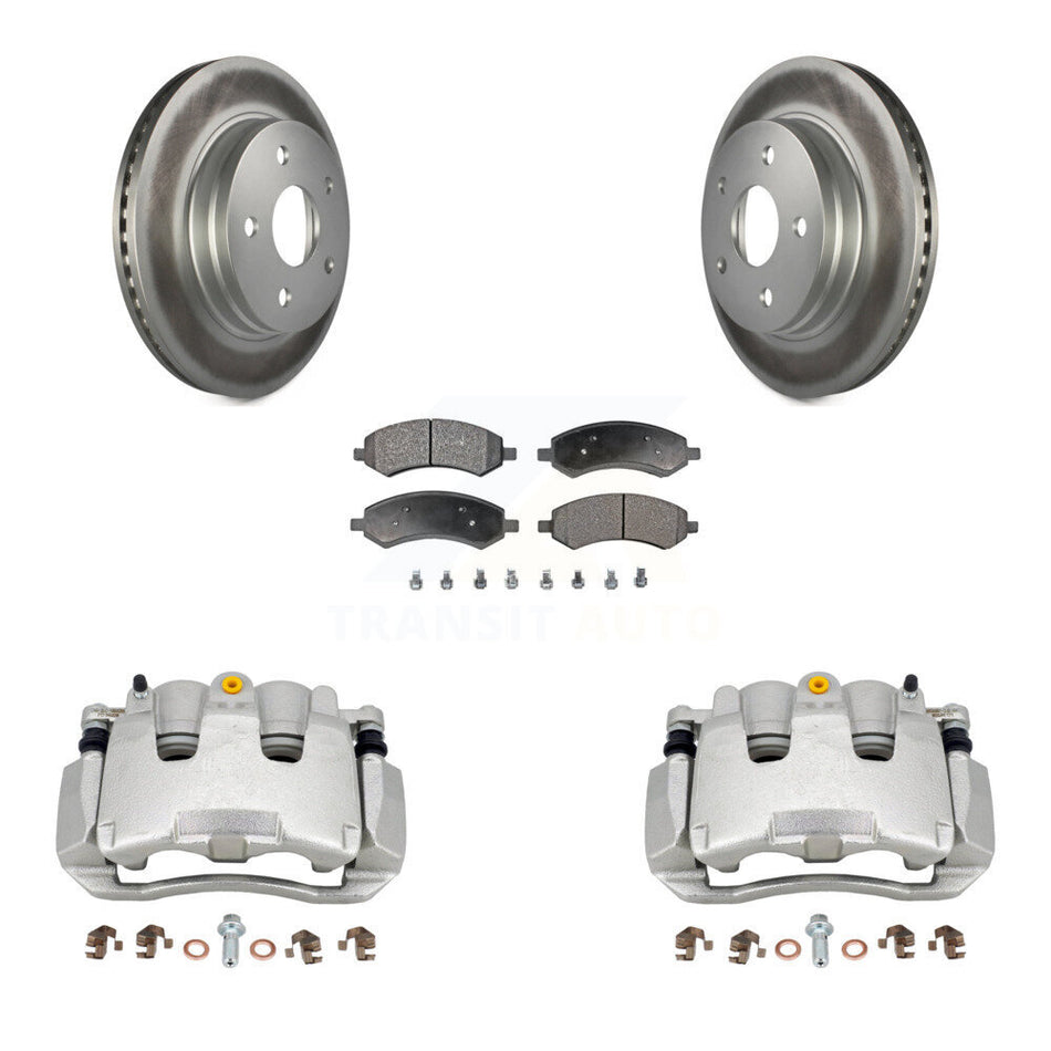 Front Disc Brake Caliper Coated Rotors And Ceramic Pads Kit For Ram 1500 Classic Dodge KCG-100614T