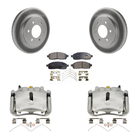 Front Brake Caliper Coat Rotors Semi-Metallic Pad Kit For Ford F-150 Lincoln Mark LT 4WD KCG-100615P