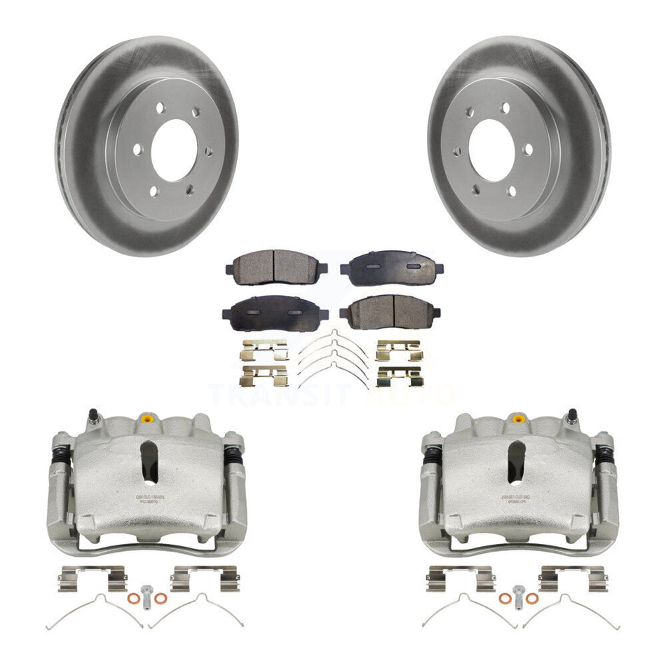 Front Brake Caliper Coat Rotors Semi-Metallic Pad Kit For Ford F-150 Lincoln Mark LT 4WD KCG-100615P