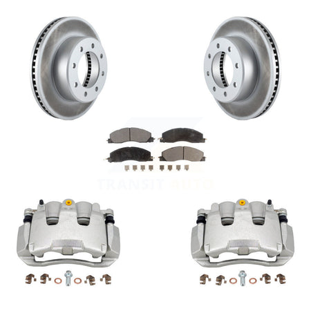 Front Disc Brake Caliper Coat Rotors Ceramic Pad Kit For 2012 Ram 1500 With 8 Lug Wheels KCG-100615T