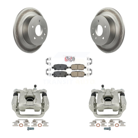 Rear Disc Brake Caliper Coated Rotors And Ceramic Pads Kit For 2007-2009 Nissan Altima KCG-100617N by Transit Auto