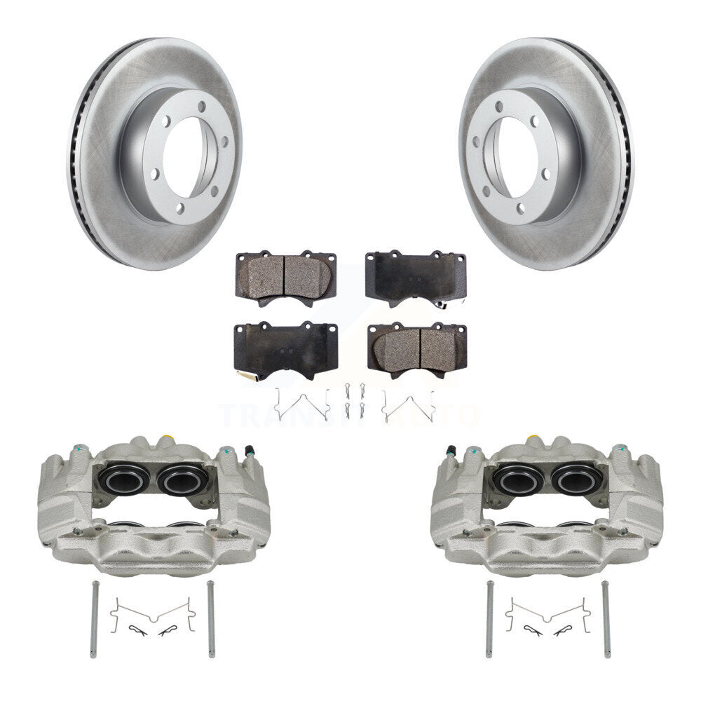 Front Brake Caliper Coat Rotor And Ceramic Pad Kit For Toyota Tundra With Casting # 13WG KCG-100617T