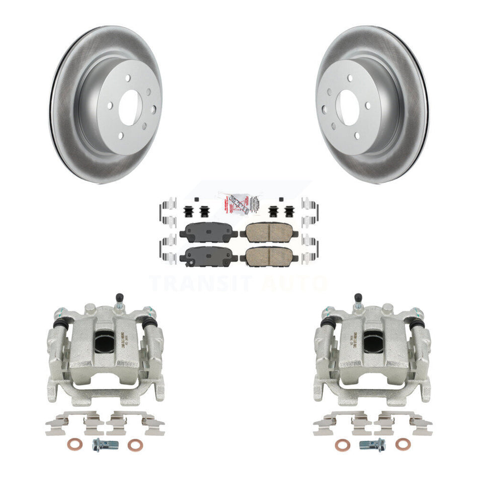 Rear Disc Brake Caliper Coated Rotors And Ceramic Pads Kit For 2008-2009 INFINITI EX35 KCG-100618N