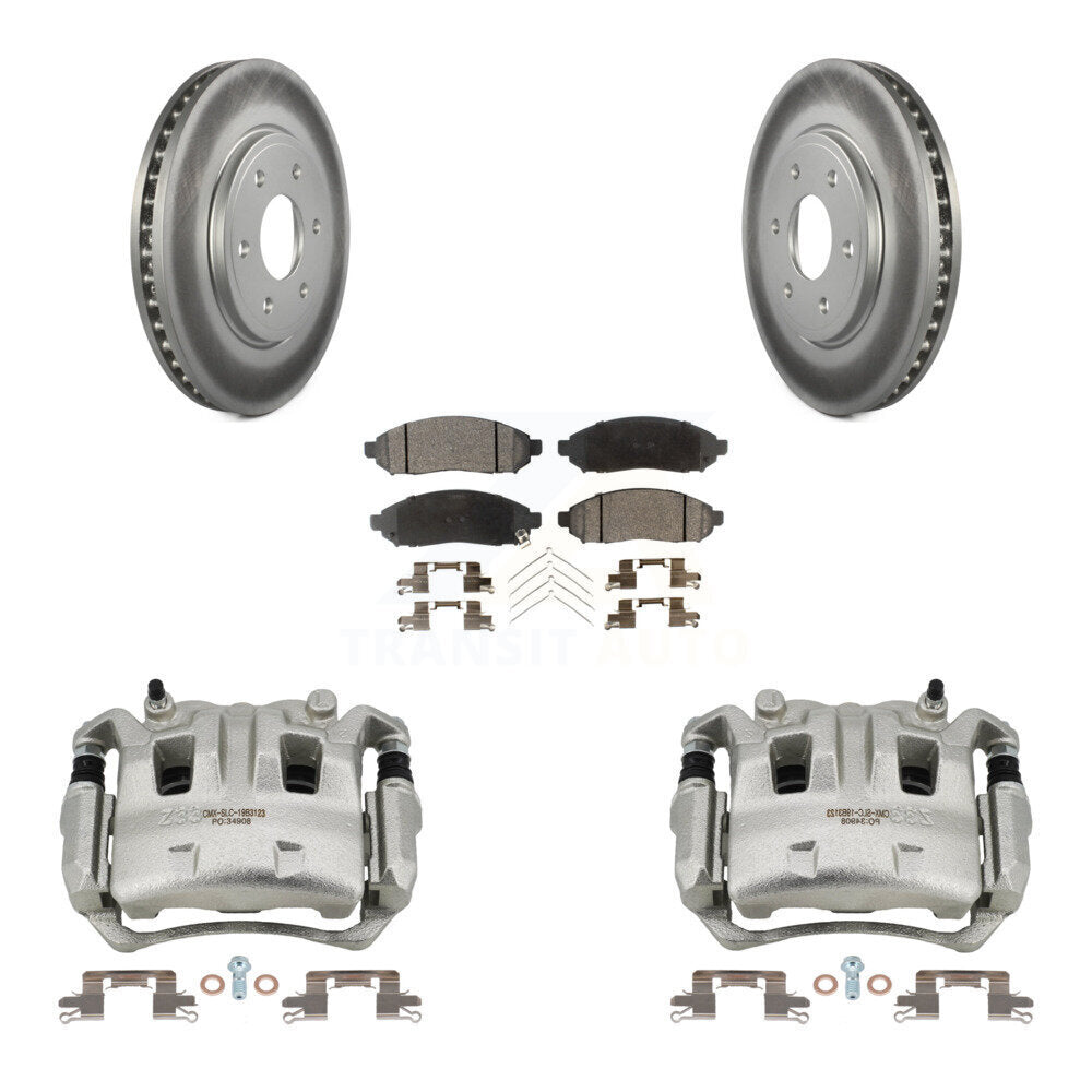 Front Disc Brake Caliper Coat Rotor & Ceramic Pad Kit For Nissan Frontier Suzuki Equator KCG-100619T