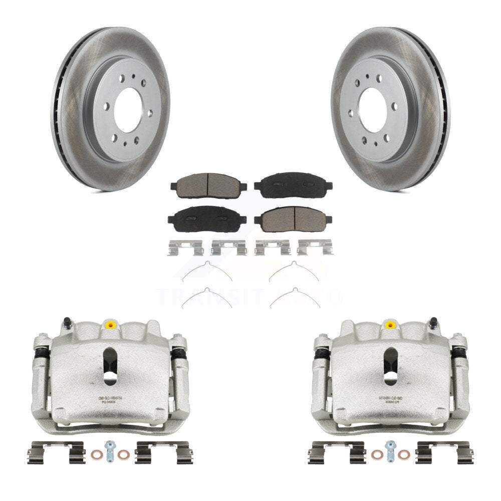 Front Brake Caliper Coat Rotor And Ceramic Pad Kit For 2009 Ford F-150 With 6 Lug Wheels KCG-100620C